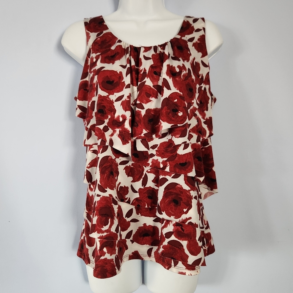 Alfred Sung Flowy Floral Tank Top